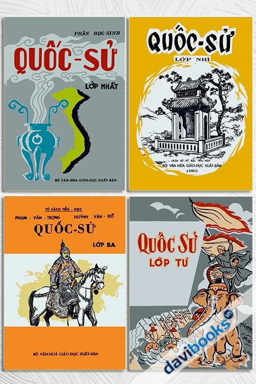 Quốc Sử - SGK Tiểu Học Trước 1975 (Bộ 4 Tập - Minh Họa Màu)