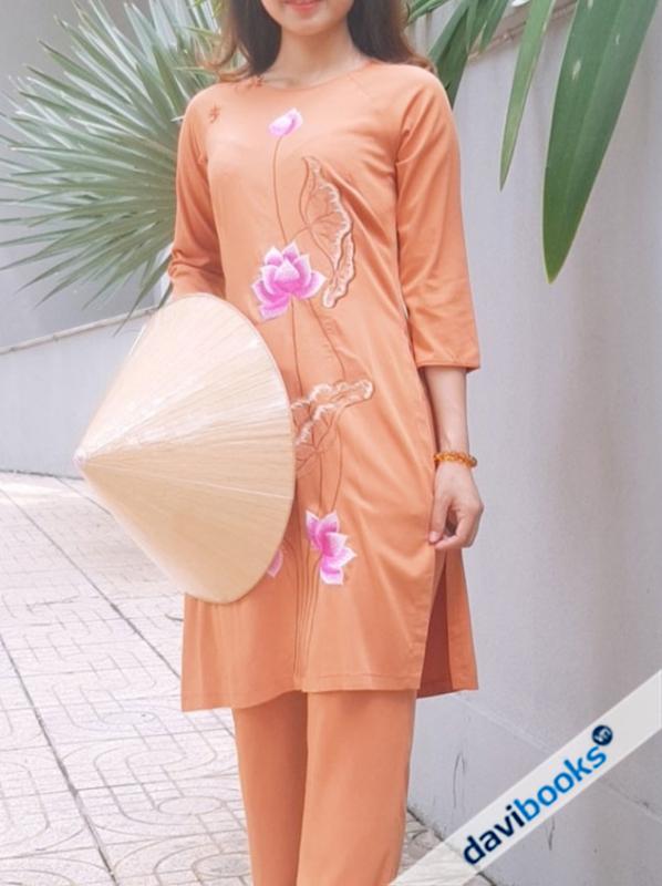 (ad934) Tone Thun Thêu Màu Gừng