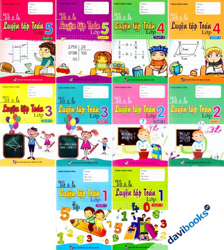 Trọn Bộ Vở Ô Li Luyện Tập Toán Từ Lớp 1 Đến Lớp 5 (10 Cuốn)