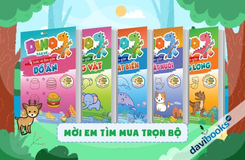 4 Bước Vẽ Đơn Giản: Khủng Long + Đồ Ăn + Động Vật + Động Vật Nuôi + Sinh Vật Biển