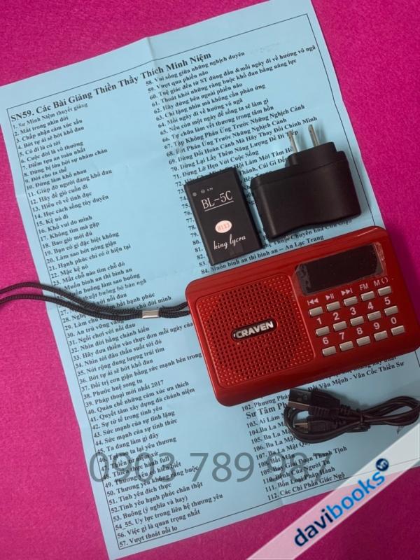 [ThichMinhNiem] Máy Nghe Pháp + Thẻ Nhớ 8G (Chứa 181 Bài Pháp Thầy Thích Minh Niệm Giảng)