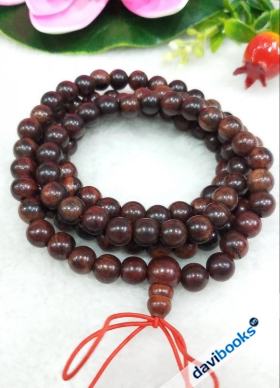 (ad11196) Chuỗi Quấn Tay 108 Hạt Gỗ Sưa Đỏ 8Li