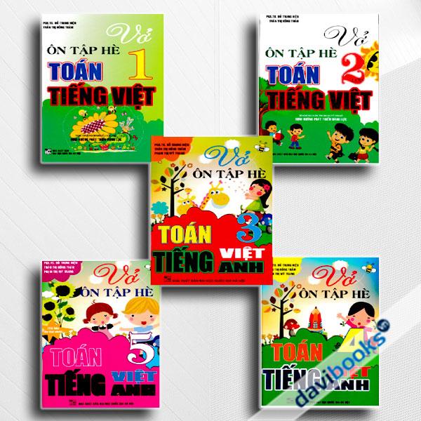 Combo Vở Ôn Tập Hè Toán - Tiếng Việt - Tiếng Anh Tiểu Học (Bộ 5 Cuốn)