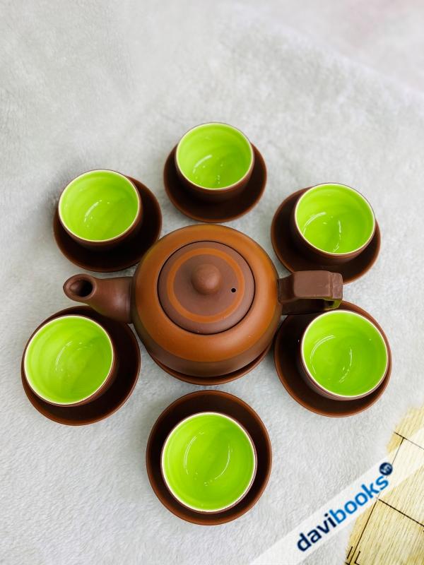 (ad10692) Bộ Ấm Trà Lòng Men Xanh