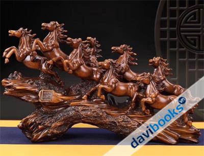 (ad4407) Ngựa 8 Con Giả Gỗ