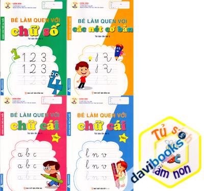 Bé Làm Quen Với Chữ Cái - Dành Cho Trẻ 5-6 Tuổi - Combo Tủ Sách Mần Non (Bộ 4 Quyển)