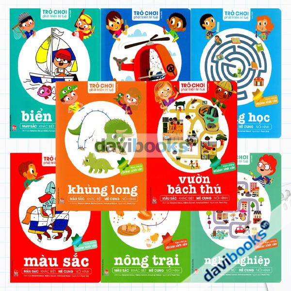 Trọn Bộ Trò Chơi Phát Triển Trí Tuệ (8 Cuốn): Vườn Bách Thú + Màu Sắc + Nghề Nghiệp + Nông Trại + Khủng Long + Trường Học + Phương Tiện Giao Thông + Biển Khơi