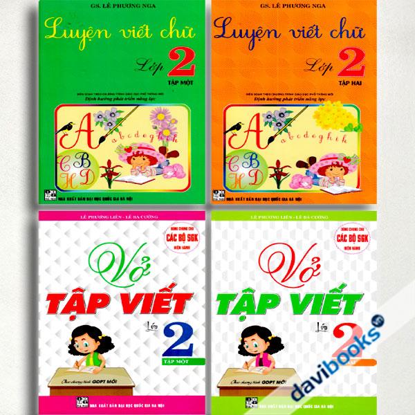 Combo Vở Tập Viết Lớp 2 + Luyện Viết Chữ Lớp 2 (Theo Chương Trình Giáo Dục Phổ Thông Mới, Bộ 4 Cuốn)