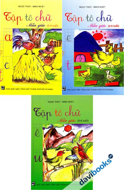 Tập Tô Chữ Mẫu Giáo (3 Cuốn)