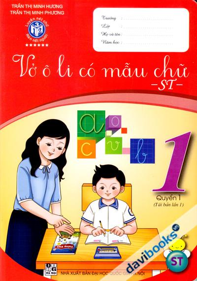 10 Cuốn: Vở Ô Li Có Mẫu Chữ 1 Quyển 1 (Sáng Tạo)