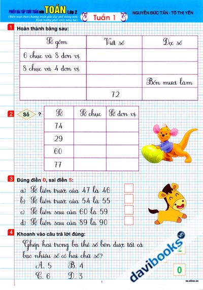 Phiếu Bài Tập Cuối Tuần Môn Toán Lớp 2 (Biên Soạn Theo Chương Trình GDPT Mới Định Hướng Phát Triển Năng Lực)
