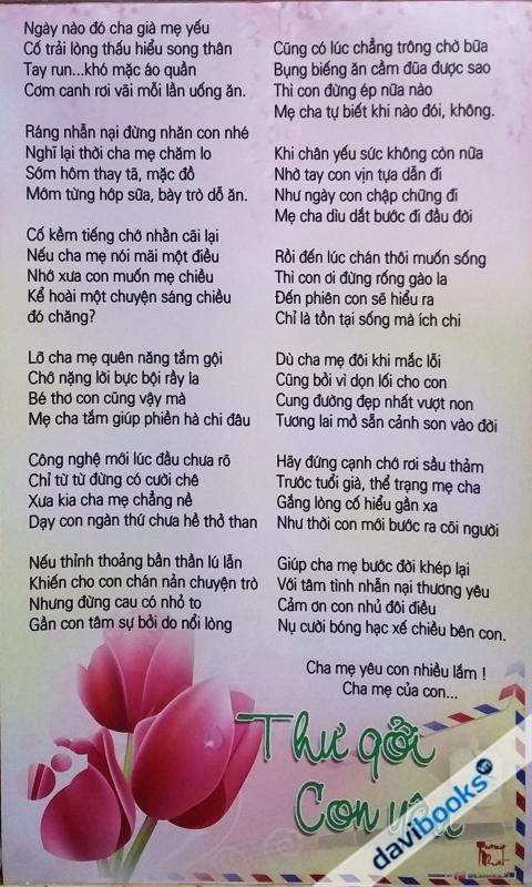 (ad852) Thư Gởi Con Yêu (Hình Hoa Tulip)