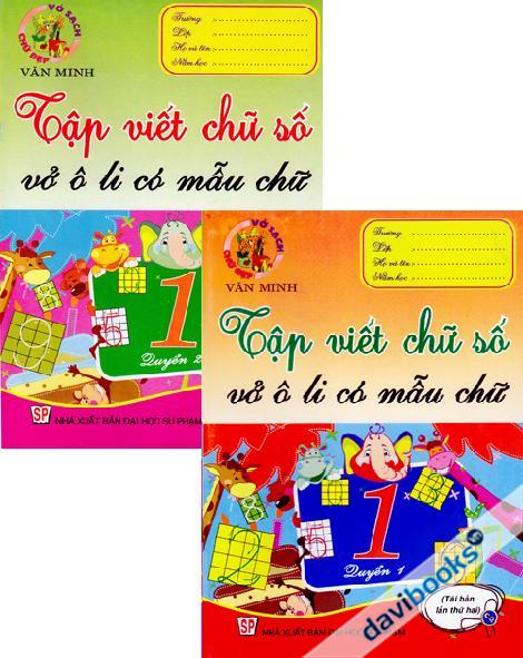 Tập Viết Chữ SỐ Vở Ô Li Có Mẫu Chữ 1 (Trọn Bộ 2 Quyển)