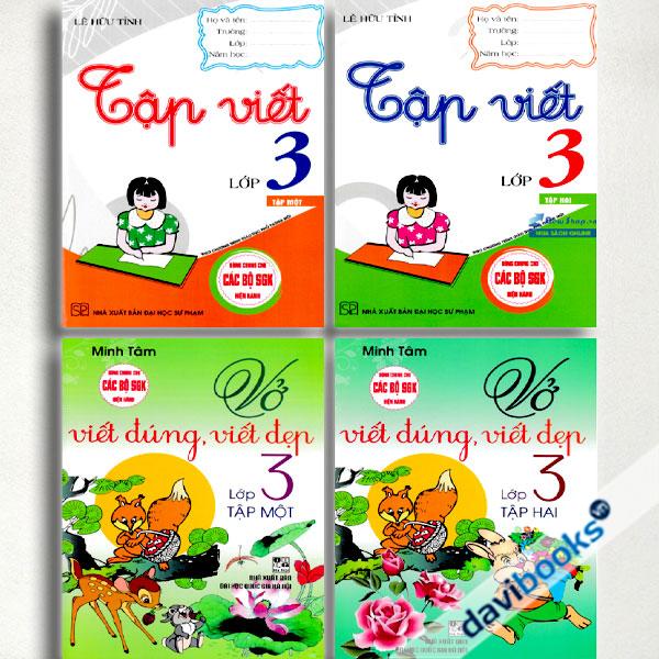 Combo Tập Viết Lớp 3 + Vở Viết Đúng Viết Đẹp Lớp 3 (Dùng Chung Cho Các Bộ SGK Hiện Hành, Bộ 4 Cuốn)