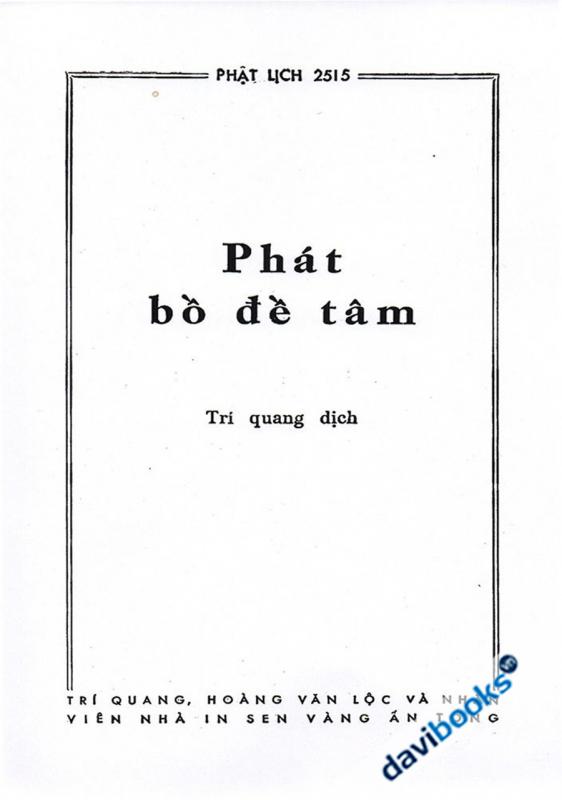 Phát Bồ Đề Tâm – HT Trí Quang