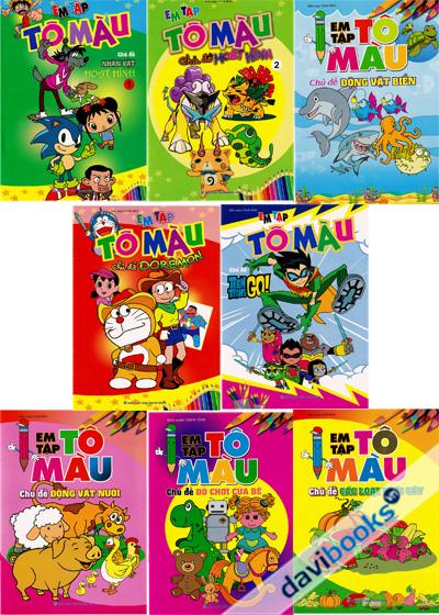 Em Tập Tô Màu (Chủ Đề Trái Cây - Động Vật Nuôi Đồ Chơi - Sinh Vật Biển) 8 Quyển