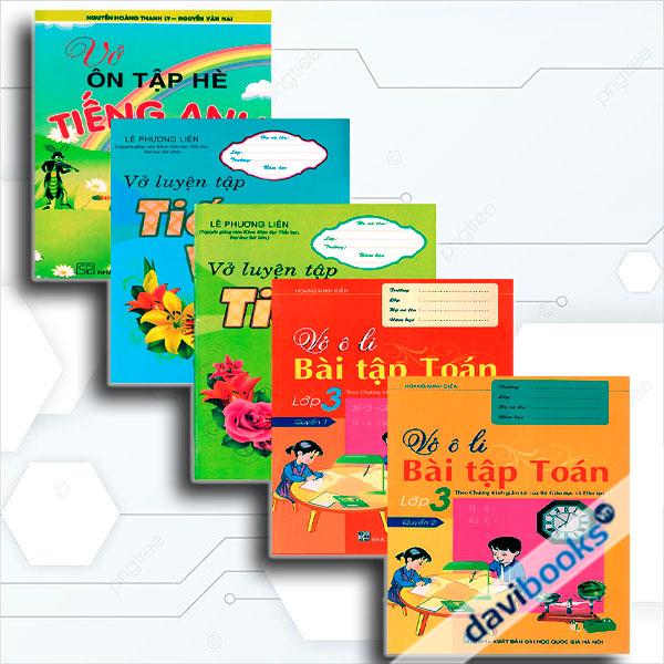 Bộ Sách Ôn Tập Hè Lớp 3 Toán + Văn + Anh : Theo Chương Trình Mới (Bộ 5 Cuốn) 