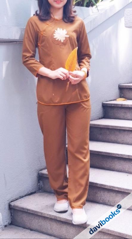 (ad930) Sẩm Thêu Hoa Sen Giữa