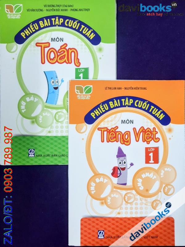 Combo 2Q: Phiếu Bài Tập Cuối Tuần Môn Toán + Tiếng Việt 1 (Bộ SGK Kết Nối TTVCS)