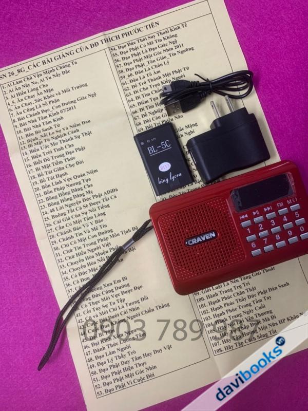 [ThichPhuocTien] Máy Nghe Pháp + Thẻ Nhớ 8G (Chứa 248 Bài Pháp Thầy Thích Phước Tiến Giảng)
