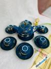 (ad10695) Bộ Ấm Trà  Xanh Cửu Long Vẽ Thuyền