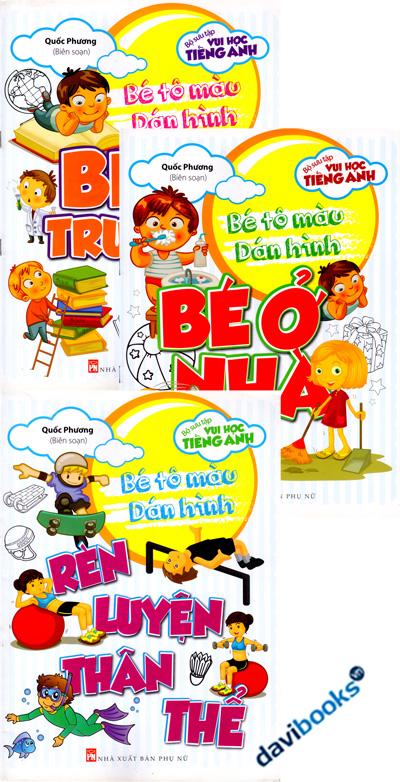 Bộ Sưu Tập Vui Học Tiếng Anh - Bé Tô Màu Dán Hình (2 Quyển)