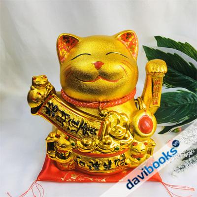 (ad3301) Mèo Ngoắc Tay Vàng Cao 23cm