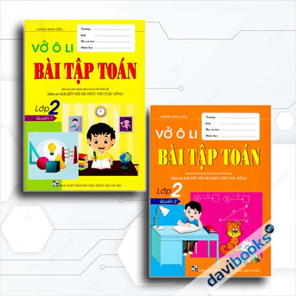 Combo Vở Ô Li Bài Tập Toán Lớp 2 (Bám Sát SGK Kết Nối Tri Thức Với Cuộc Sống, Bộ 2 Quyển)