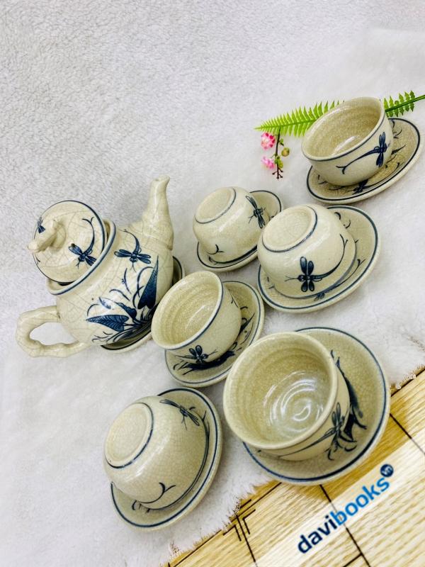 (ad10689) Bộ Ấm Chén Men Rạn