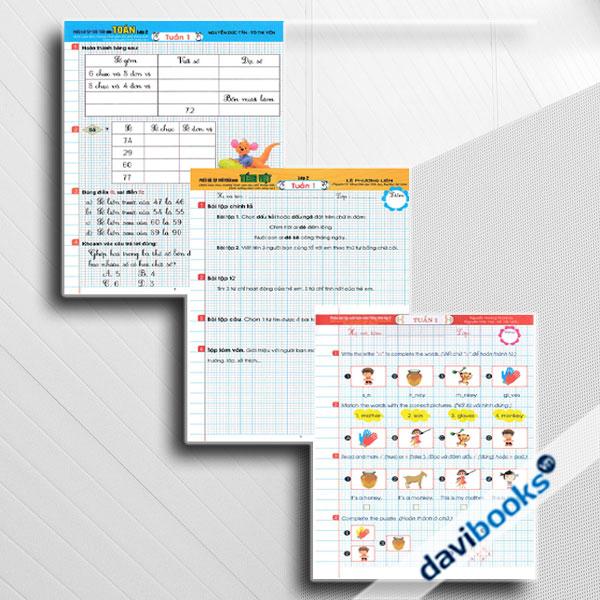Combo Phiếu Bài Tập Cuối Tuần Môn Toán + Tiếng Việt + Tiếng Anh Lớp 2 (Theo Chương Trình Giáo Dục Phổ Thông Mới Định Hướng Phát Triển Năng Lực, Bộ 3 Quyển)