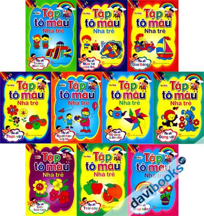 Tập Tô Màu Nhà Trẻ Theo Chủ Đề (Bộ 10 Cuốn)