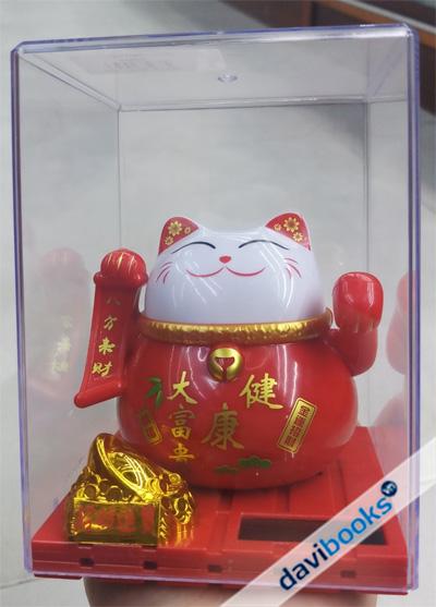 (ad10972) Mèo Ngoắc Tay Nhựa Đỏ Lớn