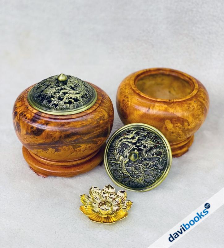 (ad10743) Lư Xông Trầm Gỗ Huyết Long