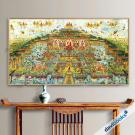 Tranh Tây Phương Cực Lạc - Tranh Vải, Khung Gỗ, Size 80 x 40 cm