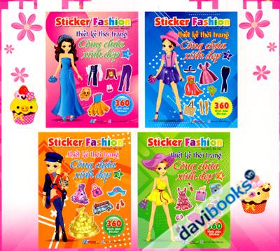 Bộ Dán Hình Sticker Fashion Thiết Kế Thời Trang Công Chúa Xinh Đẹp (4 Tập)