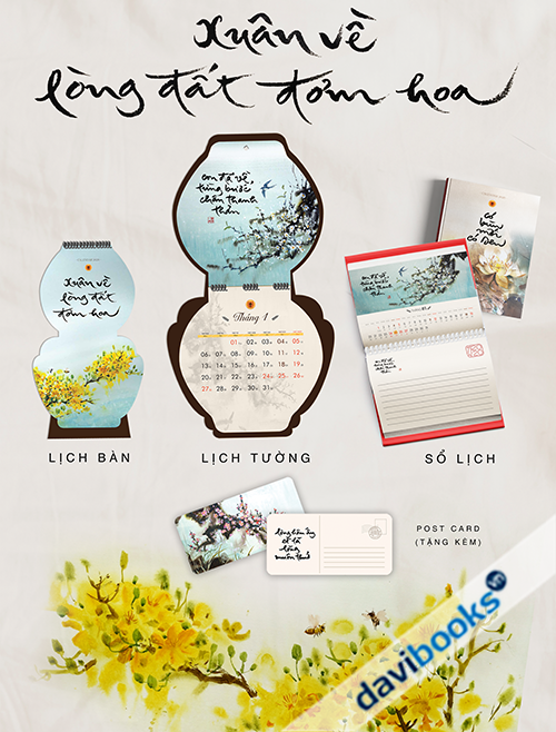 Lịch Thư Pháp Làng Mai 2020 - XUÂN VỀ LÒNG ĐẤT ĐƠM HOA