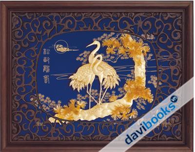 (ad3851.LC1520-10) Tùng Linh Hạc Thọ Dát Vàng