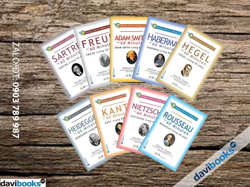Bộ [Những Nhà Tư Tưởng Lớn – Đọc Trong 60 Phút]: Adam Smith + Habermas + Hegel + Kant + Rousseau + Sartre + Nietzsche + Freud (9 Cuốn)