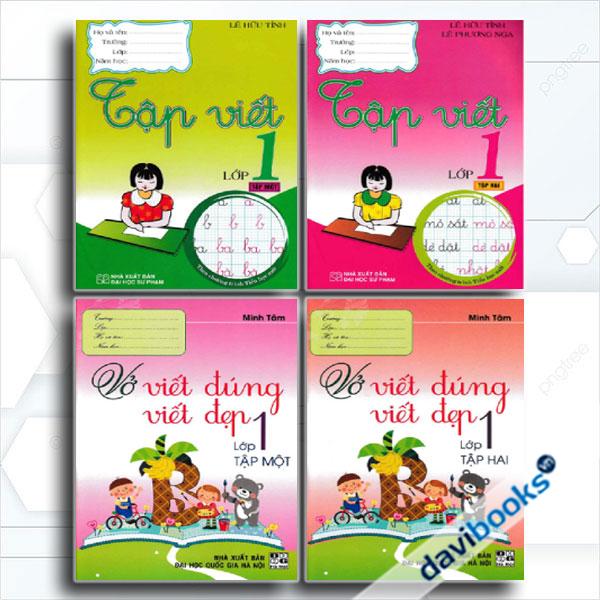 Combo Vở Tập Viết Lớp 1 + Vở Viết Đúng Viết Đẹp Lớp 1 (Bộ 4 Cuốn)