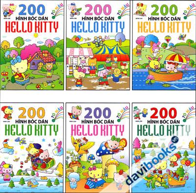 200 Hình Bóc Dán Hello Kitty - Tô Màu (6 Quyển)